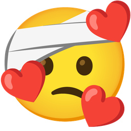 Face with head-bandage and Smiling face with hearts