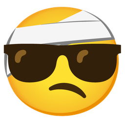 face with head-bandage and smiling face with sunglasses