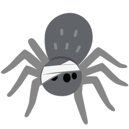 face with head-bandage and spider