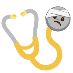 face with head-bandage and stethoscope