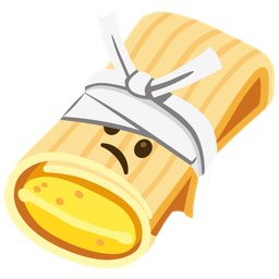 face with head-bandage and tamale