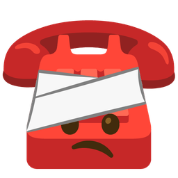 face with head-bandage and telephone