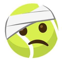 face with head-bandage and tennis