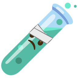face with head-bandage and test tube