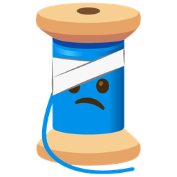 face with head-bandage and thread