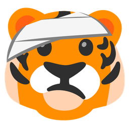 face with head-bandage and tiger face