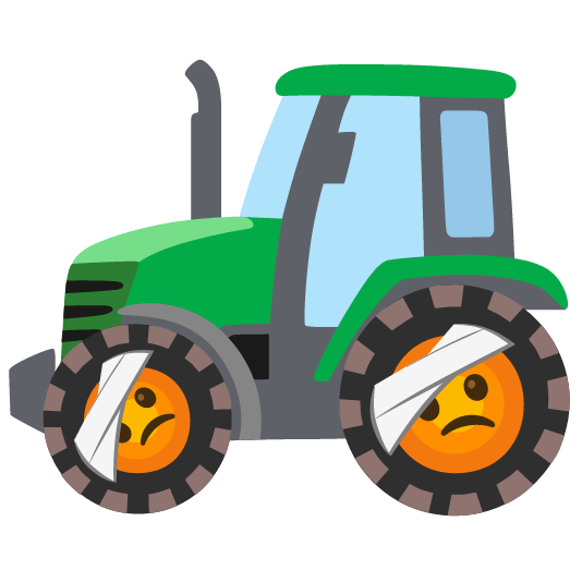 Face with head-bandage and Tractor