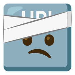 face with head-bandage and UP! button