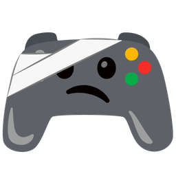 face with head-bandage and video game