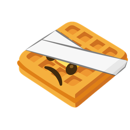 face with head-bandage and waffle