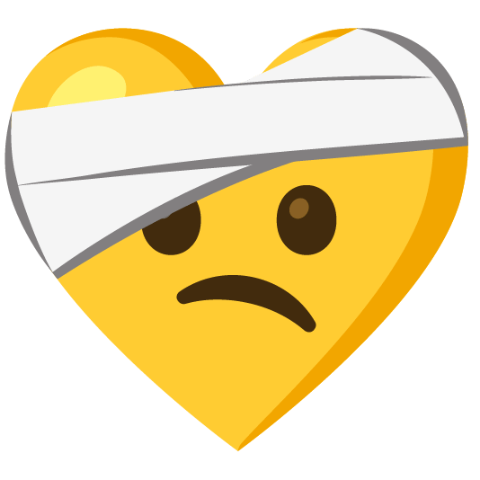 Face with head-bandage and Yellow heart