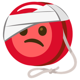 face with head-bandage and yo-yo