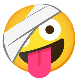 Face with head-bandage and Zany face