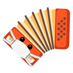 face with medical mask and accordion