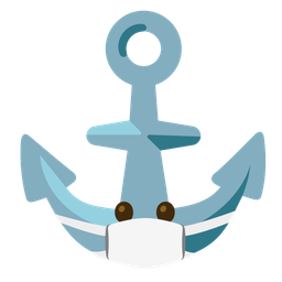 face with medical mask and anchor