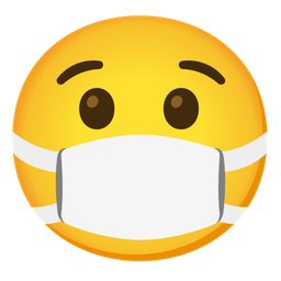 face with medical mask and anguished face