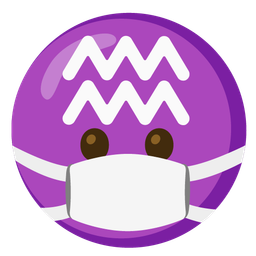 face with medical mask and Aquarius