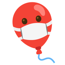 face with medical mask and balloon