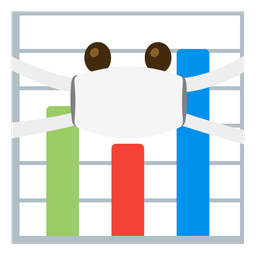 face with medical mask and bar chart