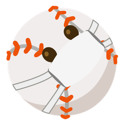 face with medical mask and baseball