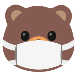face with medical mask and bear