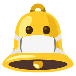 face with medical mask and bell