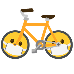 face with medical mask and bicycle