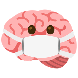 face with medical mask and brain