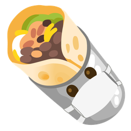 face with medical mask and burrito