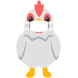 face with medical mask and chicken