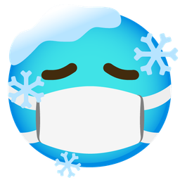face with medical mask and cold face