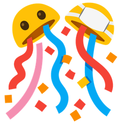 face with medical mask and confetti ball