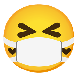 face with medical mask and confounded face