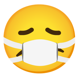 face with medical mask and confused face