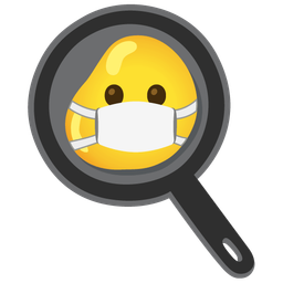 face with medical mask and cooking