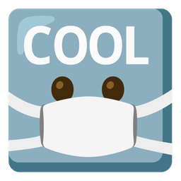 face with medical mask and COOL button