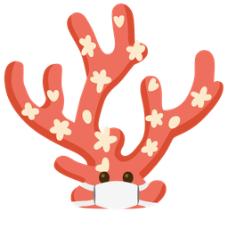 face with medical mask and coral