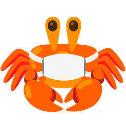 face with medical mask and crab