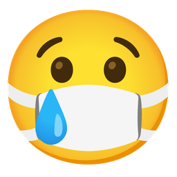 face with medical mask and crying face