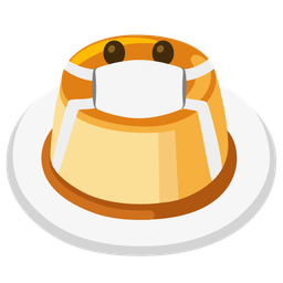 face with medical mask and custard