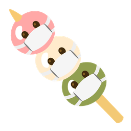 face with medical mask and dango