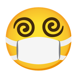 face with medical mask and dizzy