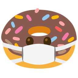 face with medical mask and doughnut