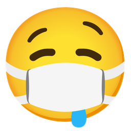 face with medical mask and drooling face