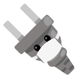 face with medical mask and electric plug