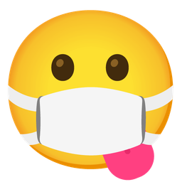 Face with medical mask and Face with tongue