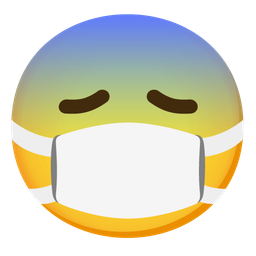 face with medical mask and fearful face