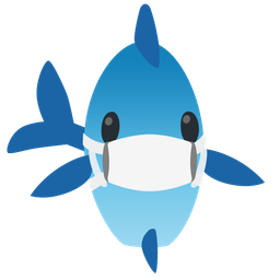 face with medical mask and fish