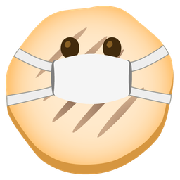 face with medical mask and flatbread