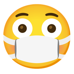 face with medical mask and flushed face